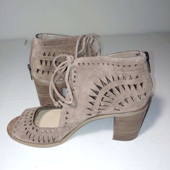 Vince Camuto TARITA Leather Cutout Lace-Up Sandals Size 9 Tan - Picture 5 of 11